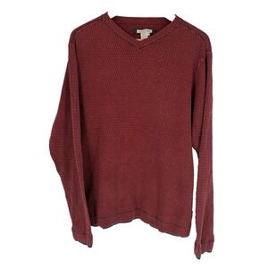Carbon 2 Cobalt Mens Cotton Textured Knit Sweater Size M Vintage Red‎ Preppy
